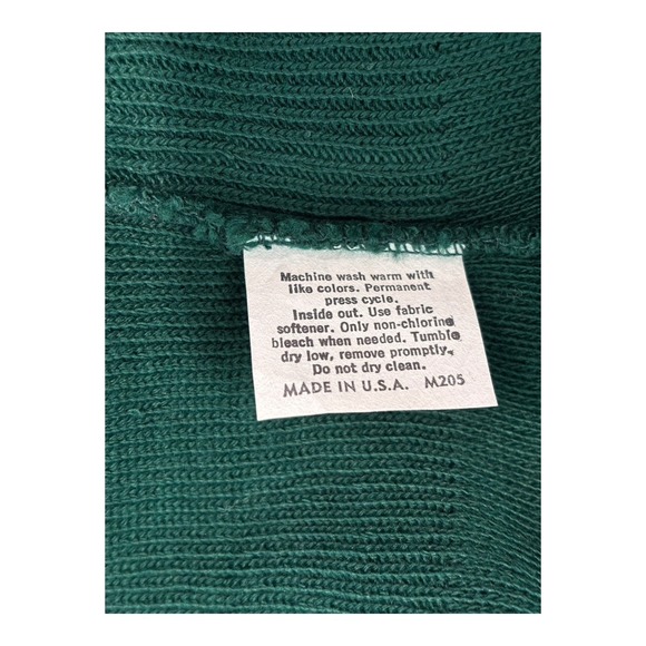 Vintage 90s Jantzen Sweater Mens Large Green Fine Knit Y2K Vneck Pullover USA - Picture 7 of 7